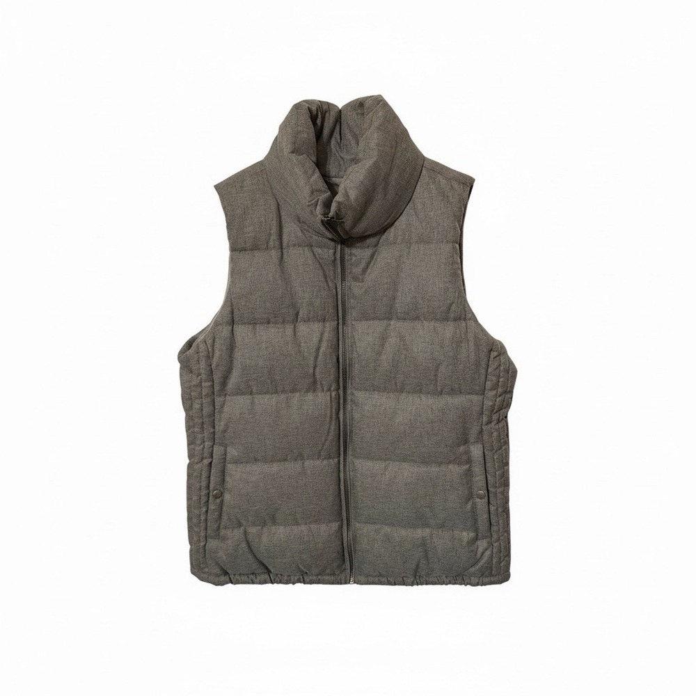 NWOT Old Navy Women's Large Puffer Vest Full‎ Zip Gray Snap Pockets